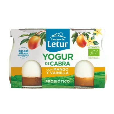 Ožkų jogurtas nenugriebto pieno su mangais ir vanile, 2x125g, 4,0% rieb., ekologiškas