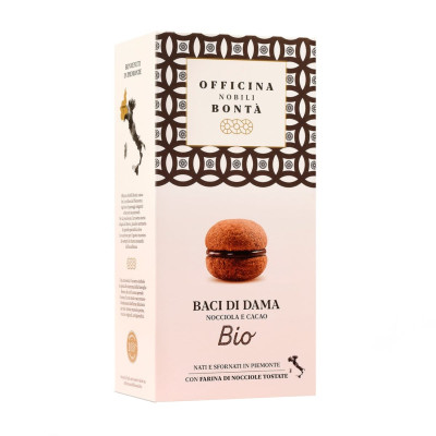 Sausainiai su lazdyno riešutais ir kakava BACI DI DAMA, ekologiški