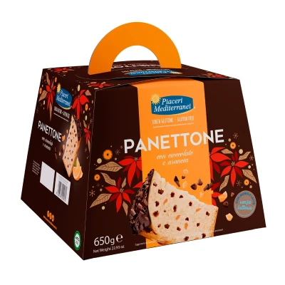 Itališkas pyragas PANETTONE su šokoladu ir apelsinais, be glitimo