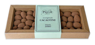 Migdolai CACAOTINE padengti juoduoju šokoladu ir kakava