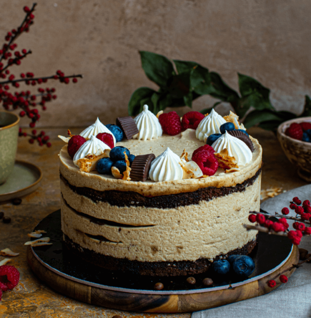 Šokoladinis tortas su migdolų kremu