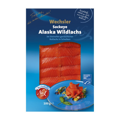 Aliaskos laukinės lašišos filė WECHSLER, šalto rūkymo