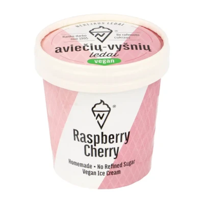 Veganiški aviečių-vyšnių skonio ledai