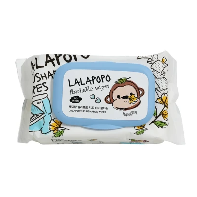 Drėgnos servetėlės LALAPOPO, suyrančios vandenyje, 70 vnt.