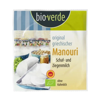 Tepamas avių ir ožkų sūris FETA-MANOURI su meškiniu česnaku, ekologiškas